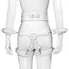 Women's PU Leather Punk Gothic Bondage Set with Handcuffs Cross Braces Garter Belts Leg Corsets
