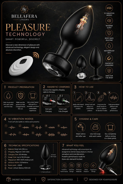 Gelance Silicone Flexible Wireless Remote Control Butt Anal Plug Vibrator 10-Frequency Vibration for Men/Women Unisex Adult Use