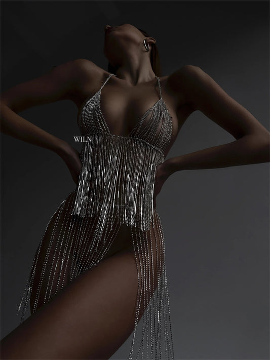 Bellafera Censored Crystal Lingerie Set