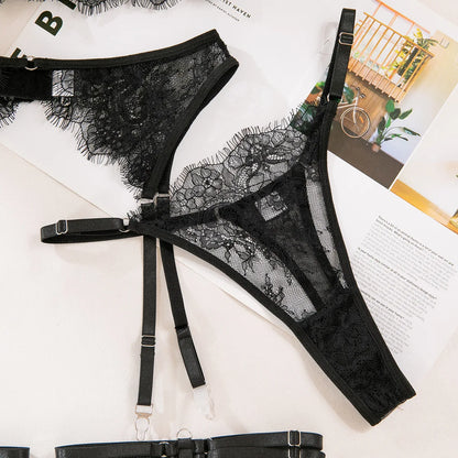 Daring Lingerie Women Sexy Clothes Outfits Hot Erotic Costume Sissy New In Matching Lace Underwear Transparent Erotic Bra Sets